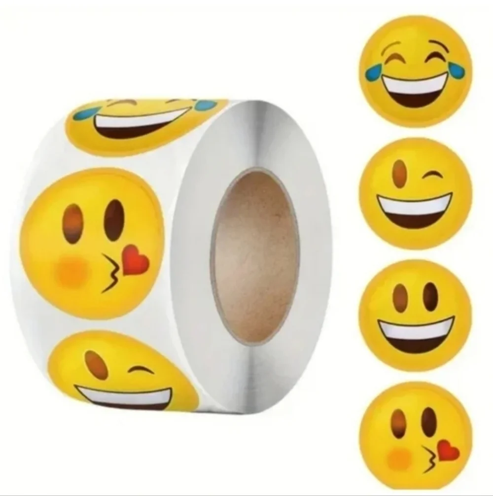 500 Pieces Roll Emoji Sealing Sticker